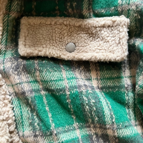 Panache Green and Cream Plaid Teddy jacket. - Picture 3 of 6